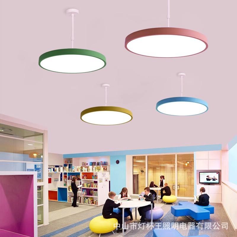 Led candelabro redondo restaurante super brillante barbería sala de ajedrez especial moderna simple tienda de jardín de infantes comercial