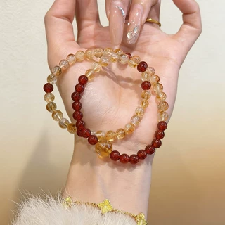 【吉祥如意】天然黄塔晶红玛瑙小众设计手串轻奢叠戴新中式手饰