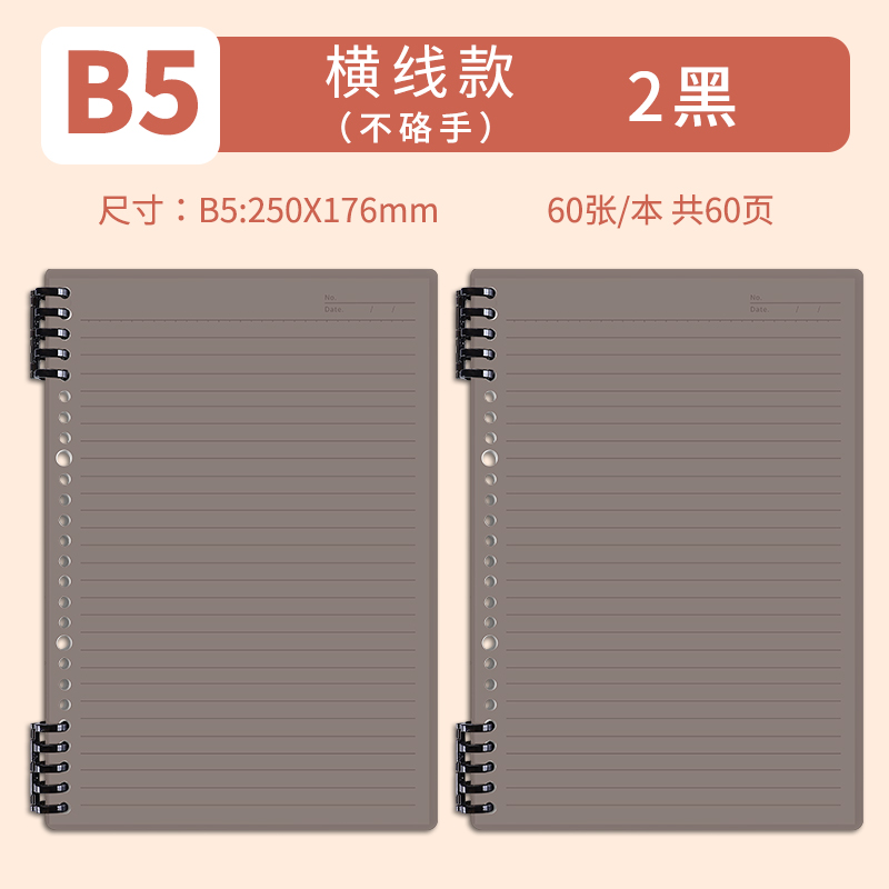 B5 • Black • horizontal line • 2 books
