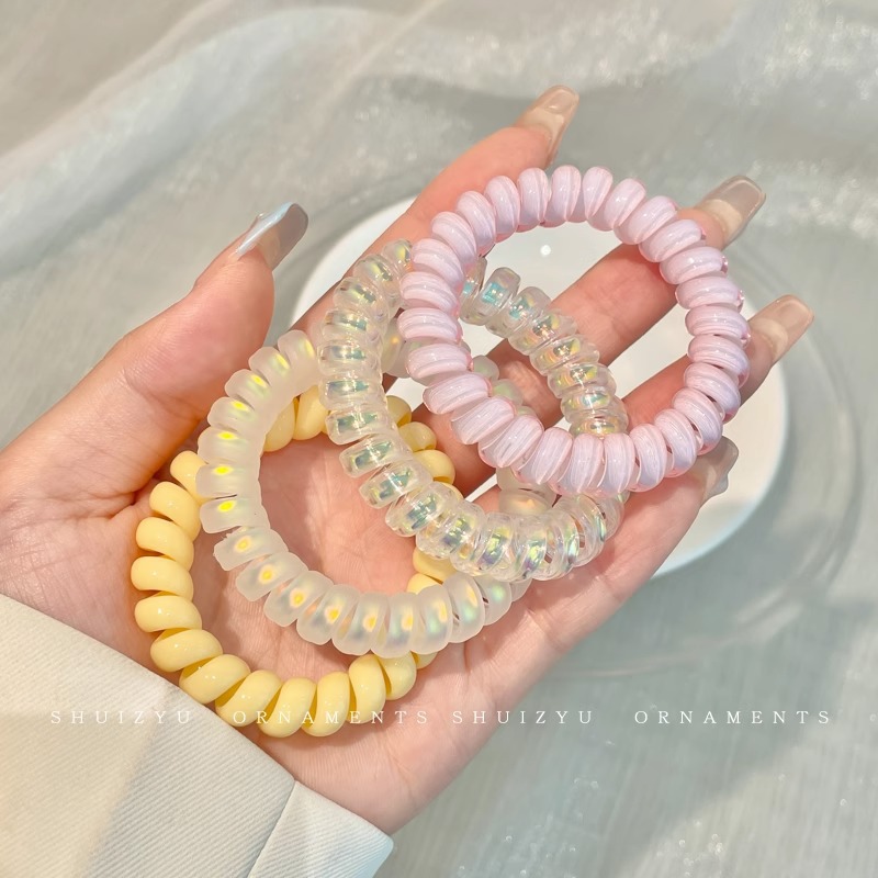 Línea telefónica con lazo, anillo para el cabello, tocado, nueva trenza de burbujas, cuerda para el cabello trenzada, alta elasticidad, sin dañar el cabello, cuerda para atar, banda de goma femenina