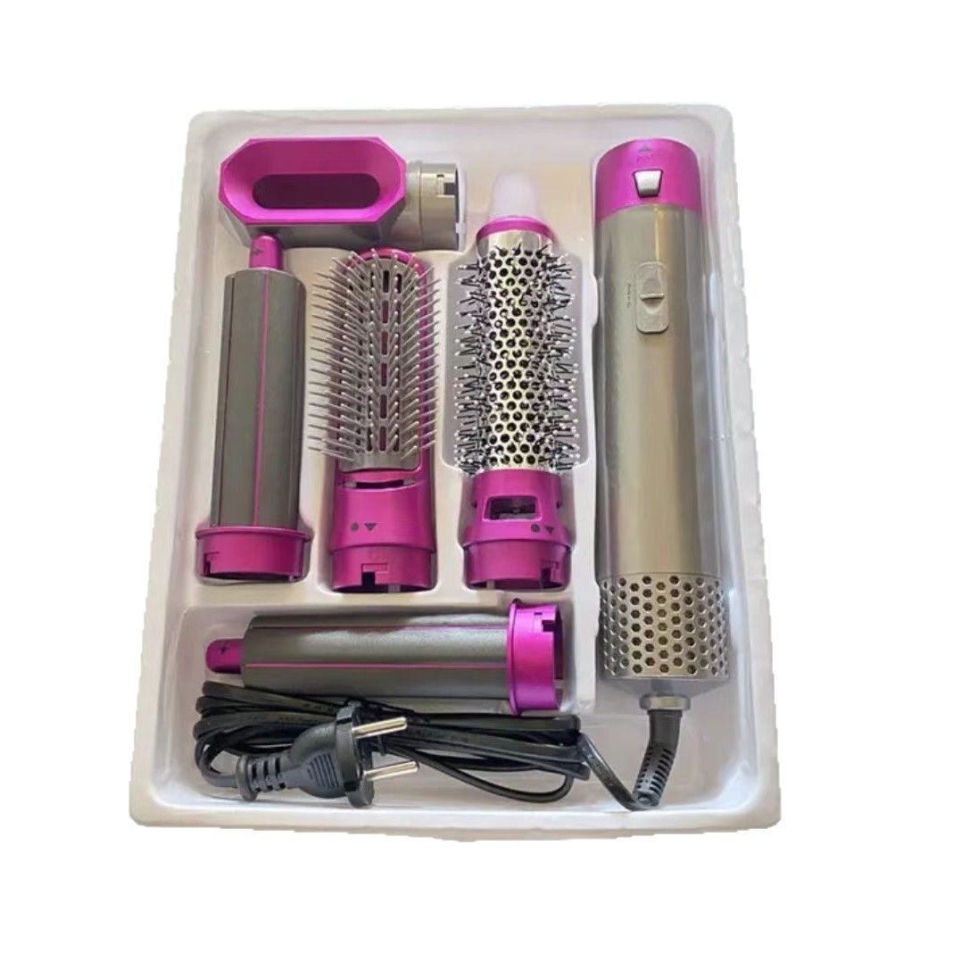 Seco de pelo multifuncional transfronterizo 5 en 1 peine caliente 5 en 1 peine de aire caliente absorción automática de cabello recto barra de cabello rizado