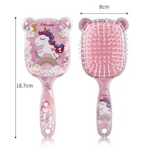 熊耳朵气垫梳透明卡通气囊按摩梳创意可爱泡泡球塑料儿童美发梳子