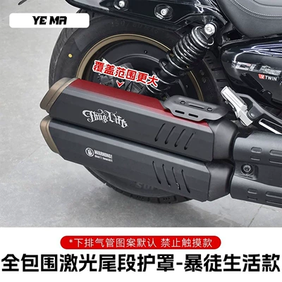 Motorcycle exhaust pipe, transmission AMT modification part, exhaust pipe - full-coverage-laser-tail-guard-thug-life-edition