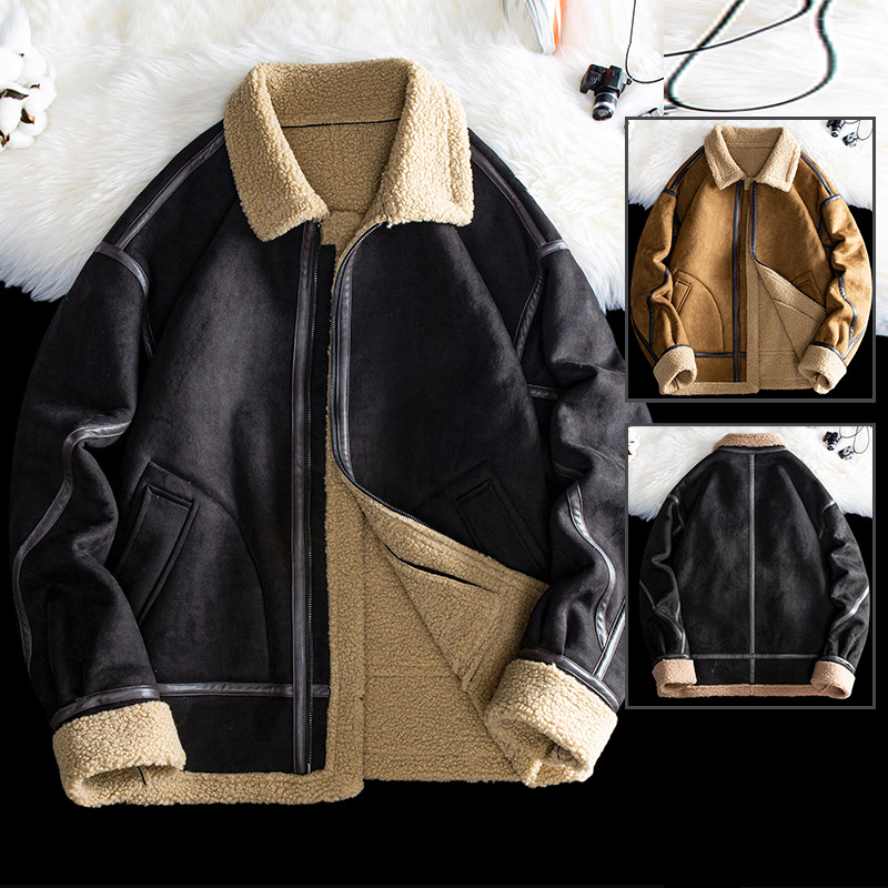 Herenkleding MF NY suède katoenen jas heren wintertrend in losse revers verdikte katoenen jas merk bont_voghion.com