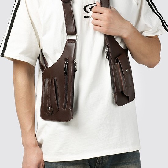 Retro Mens Backpack With Underarm Shoulder Strap For Travel_voghion.com