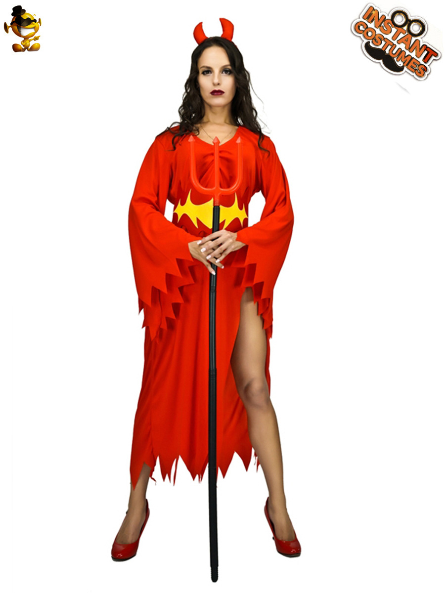 Rojo horror mujer demonio traje de Halloween fantasma Festival Cosplay fiesta de baile etapa Cosplay