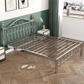 加厚304不锈钢床欧式简约公主床儿童双人床非铁艺钢架床单人床