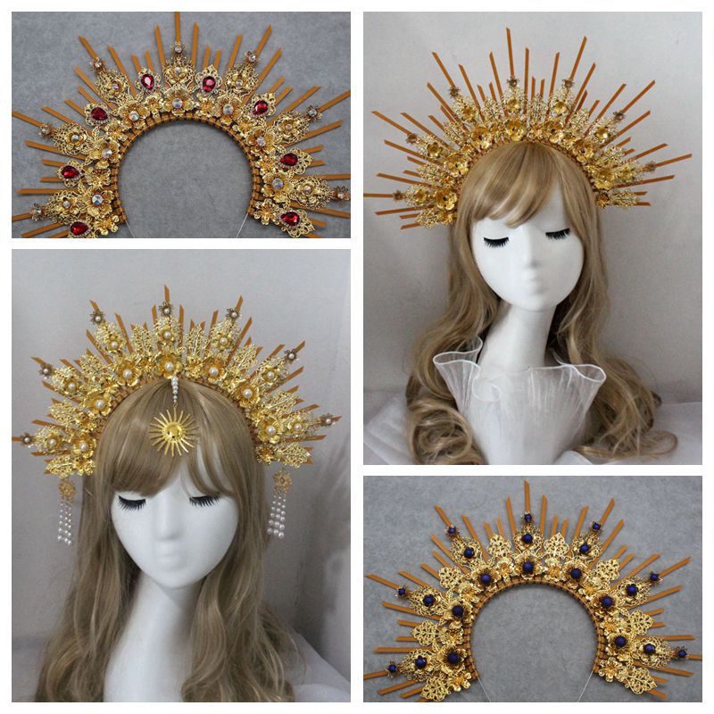 Lolita halo Ángel diadema paquete material hecho a mano Iglesia Sol corona exagerada foto tocado Accesorios