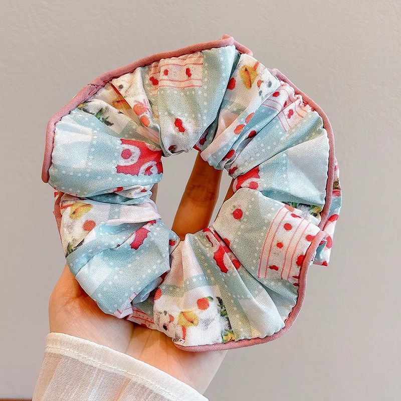 Colección de anillo de cabello lindo de intestino grande de verano de cola de caballo de cabeza de cuerda de flor de cabeza de niña universitaria estilo de alto valor de belleza joyería de cabello