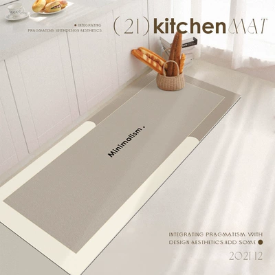 Modern minimalist diatomite long kitchen mat, household water and oil-absorbing floor mat, easy to maintain, quick-drying and non-slip bathroom mat
