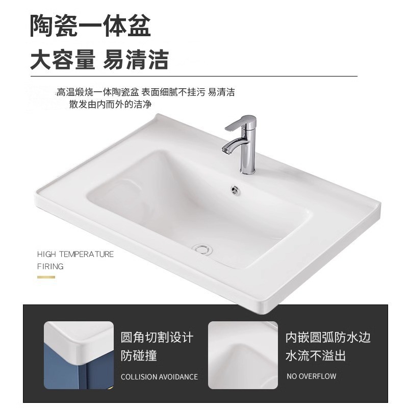 Balcón lavabo montado en la pared pequeño apartamento baño casa lavabo gabinete combinación de cerámica lavabo integrado