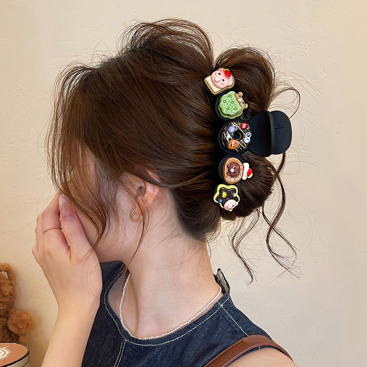 Große Snack-Haarspange aus Keks für Frauen, hochwertige 2025 neue Haiflossen-Haarspange, Hinterkopf-Haarspange Haarzubehör für den Sommer.