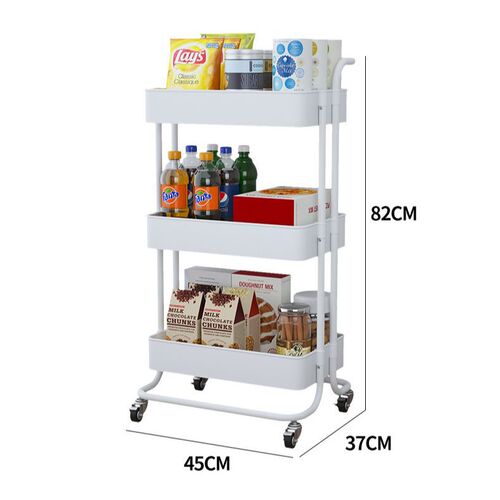 Household wheeled storage rack snack kitchen floor finishing storage rack carbon steel multi-layer trolley storage rack