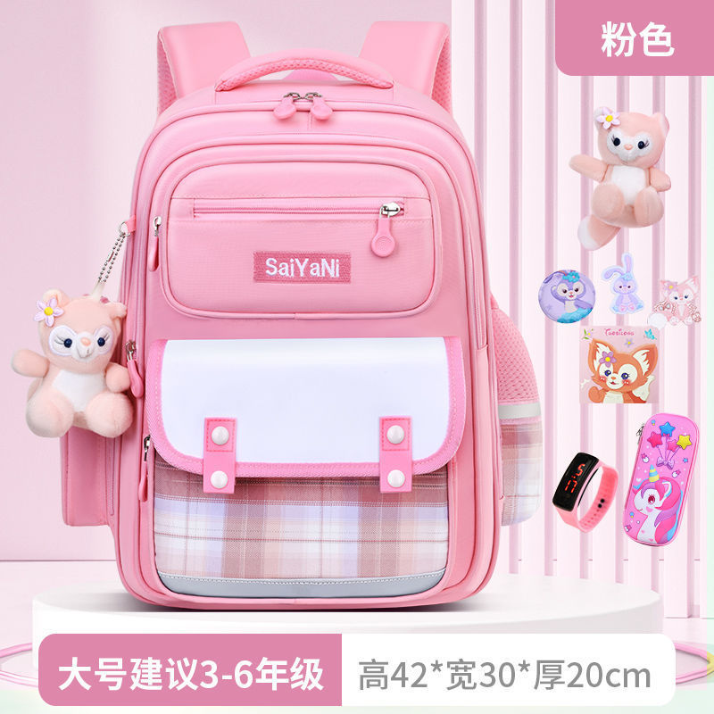 2025 かわいい小学生スクールバッグチェック柄大容量 1 年生、3 年生から 6 年生の女の子のバックパック卸売|undefined