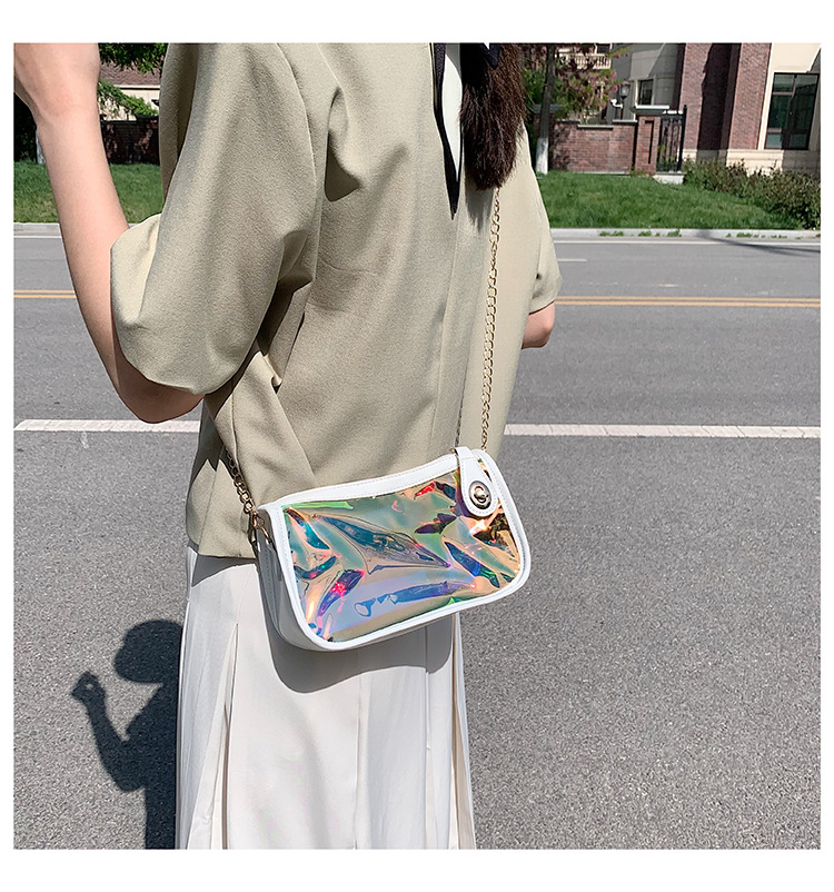 Fashion Summer Small Square Casual Pvc Women's Transparent Jelly Color Beach Chain Bag display picture 2