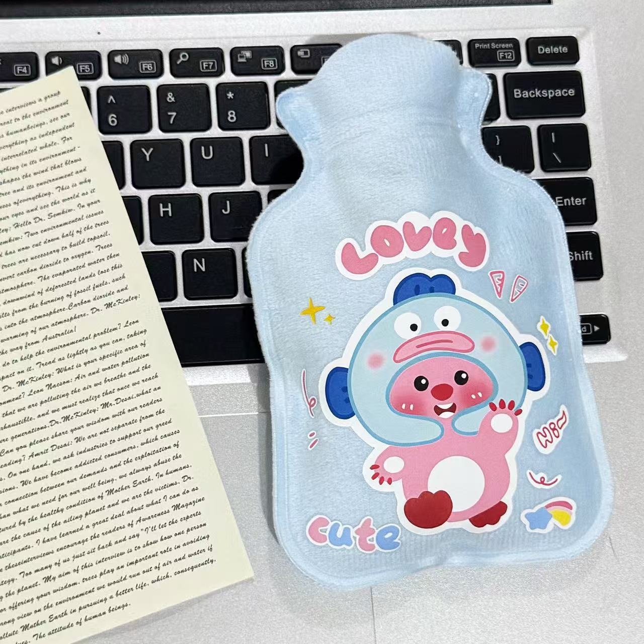 Cartoon water container, handheld hand warmer for elementary school students