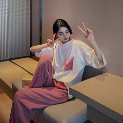 卸売り綿のパジャマの女性の夏の新型2024は女性の家の服の半袖のズボンの外でスーツを着ることができます。