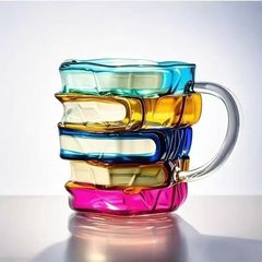 新款高硼硅玻璃书本马克杯新款热卖Painted Book Mug彩绘书杯马克