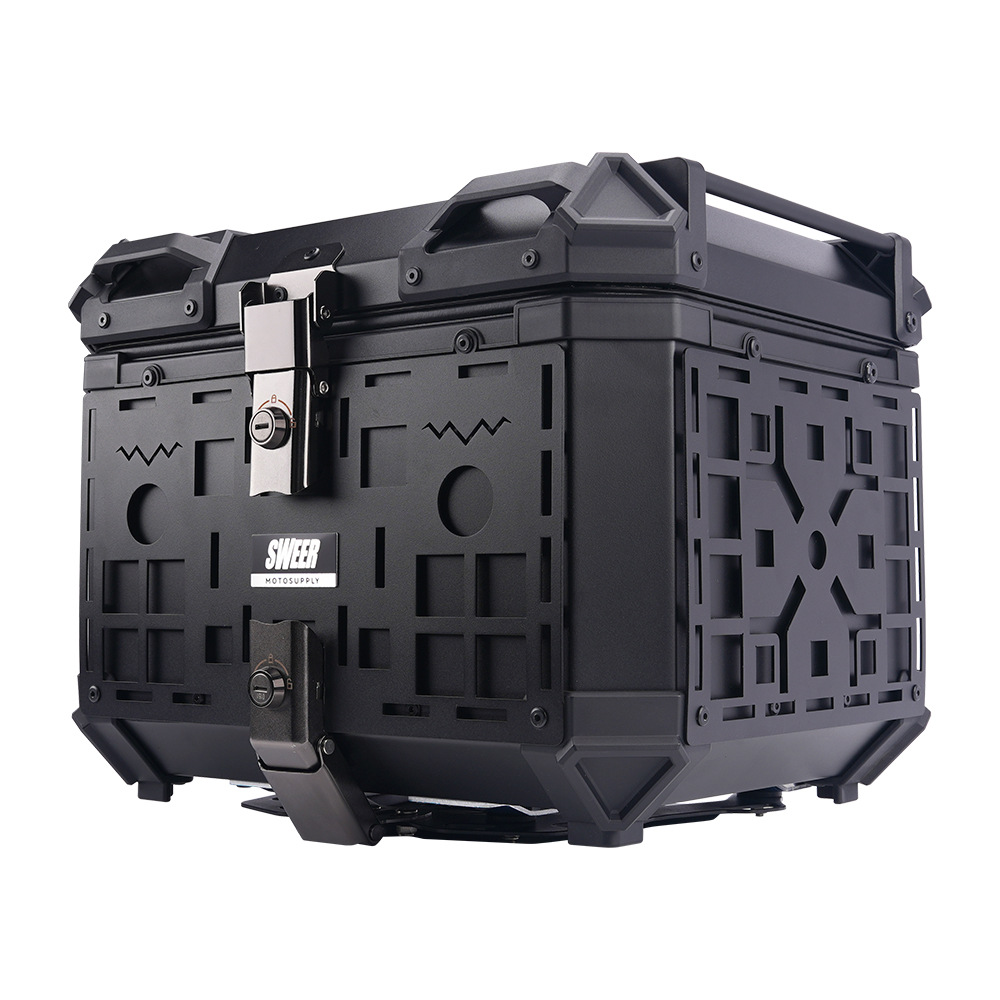 45L Motorcycle High-Strength Abs Quick-Release Waterproof and Anti-Collision Storage Box, Universal Large-Capacity Storage Tail Box for Electric Vehicles