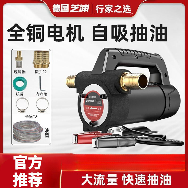 德国芝浦电动抽油泵12V24V正反转小型自吸泵柴油泵加油机设备神器