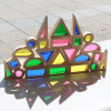 Acrylic wooden constructor, rainbow toy, early education