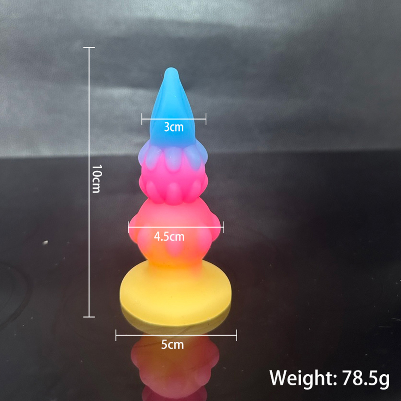 Silicone Anal Plug, Colorful Gourd Flower Design, Adult Unisex Toy — detail image 13