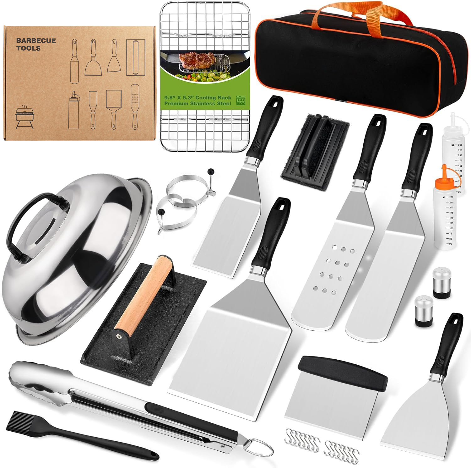 Transfronterizo Amazon spot set de herramientas de barbacoa al aire libre de acero inoxidable placa de parrilla set de herramientas de barbacoa
