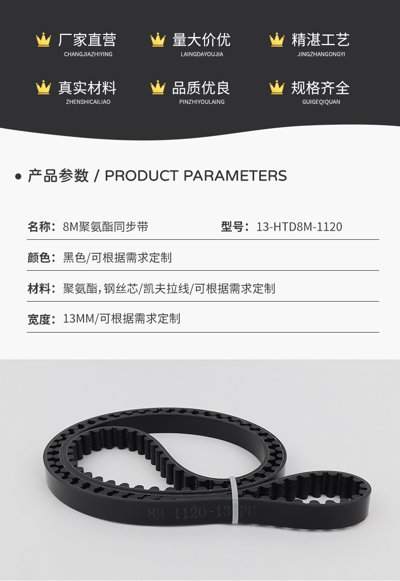 具体产品-13-HTD8M-1120-黑色【电动车皮带】,聚