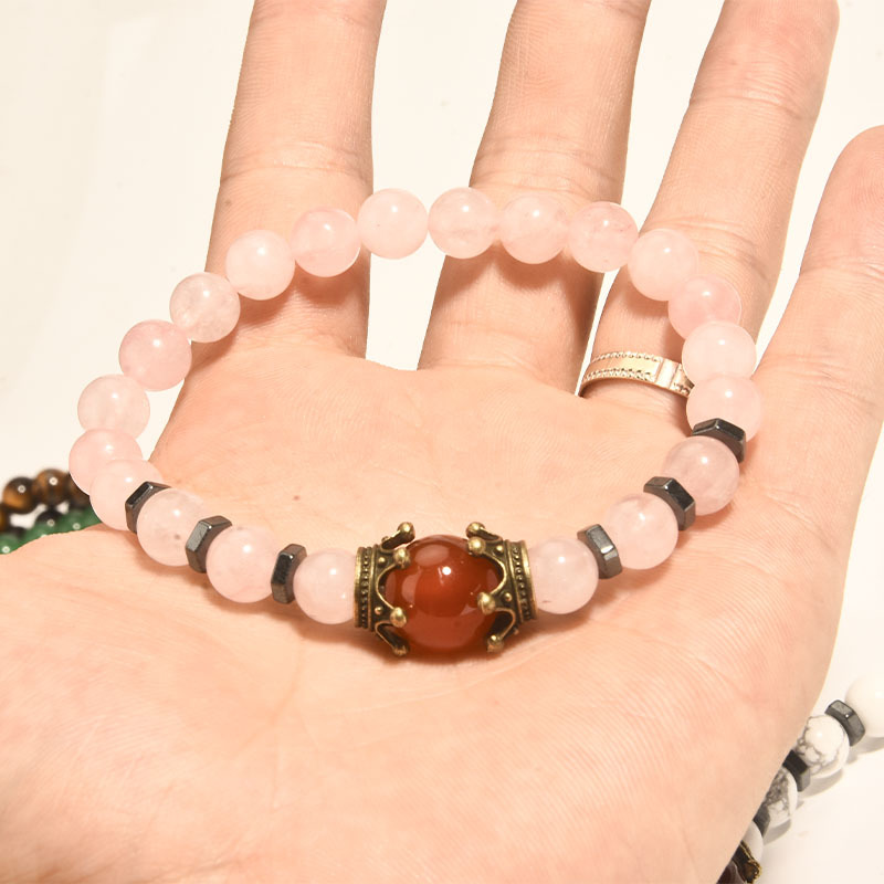 2PCS  2023 New product launched, fashionable and luxurious Crown men's jewelry brace, amethyst tiger eye stone couple_voghion.com