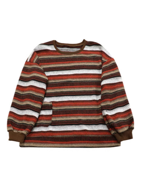 2025 primavera y otoño tendencia en coreano retro perezoso tweed camisa de punto a rayas suéter de cuello redondo para hombres y mujeres