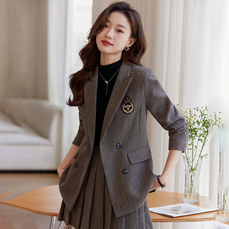 【Boutique Quality】High-End Wool Academy Style Suit Skirt for Women 2026 Spring and Autumn Casual Fashion Pleated Skirt for Women