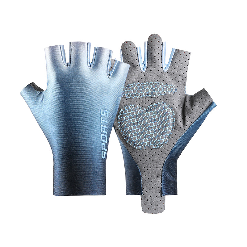 Guantes de medio dedo para niños protector solar fino Seda de hielo transpirable resistente al desgaste antideslizante estiramiento deportes al aire libre guantes de malla de equitación