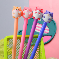Cartoon student gel pen, creative learning stationery water-based pen, cute hamster gel pen, prize gift wholesale