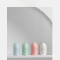 隆利瓷典陶瓷香薰瓶創意迷你陶瓷花瓶擺件裝飾水培鮮花小花瓶橫紋