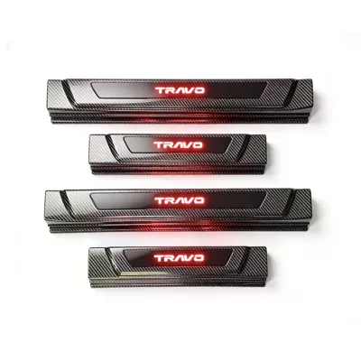 Other Automotive Exterior Supplies, Mirror Cover, Door Handle Sticker - carbon-fiber-threshold-strip-travo-marked-red-light