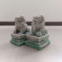 石雕石头青石小石狮子摆件一对雕刻门口看门镇宅家用庭院风水石狮