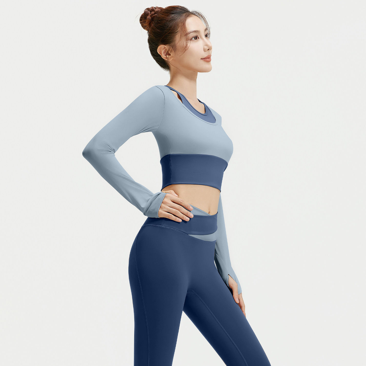 Juyitang primavera y otoño falso traje de ropa de yoga de dos piezas sujetador gratis traje deportivo entrenamiento general ropa de fitness