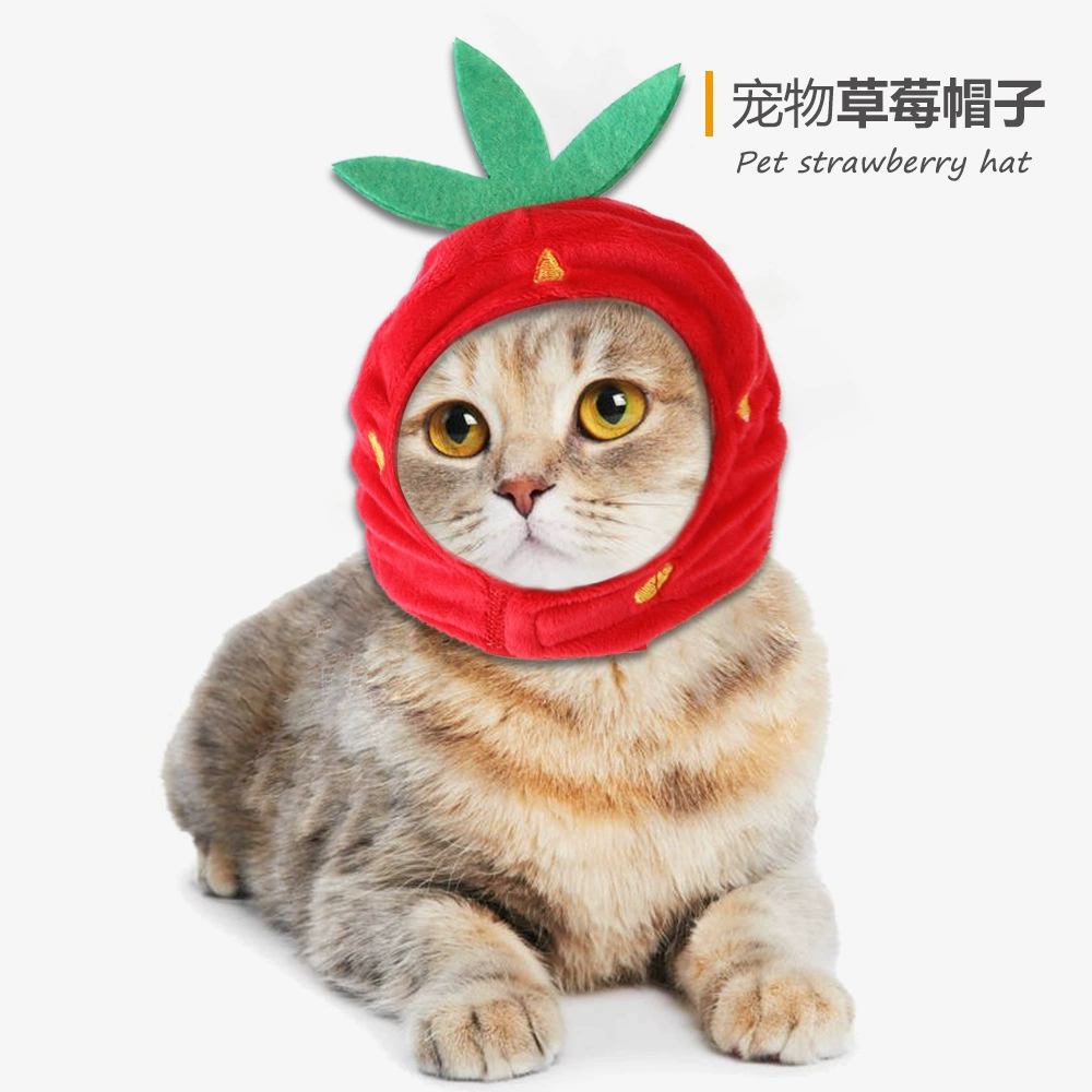 Самый продаваемый на Amazon забавный головной убор для домашних животных, декоративная шляпа для собак и кошек, милый головной убор с большим клубничным зеленым листом