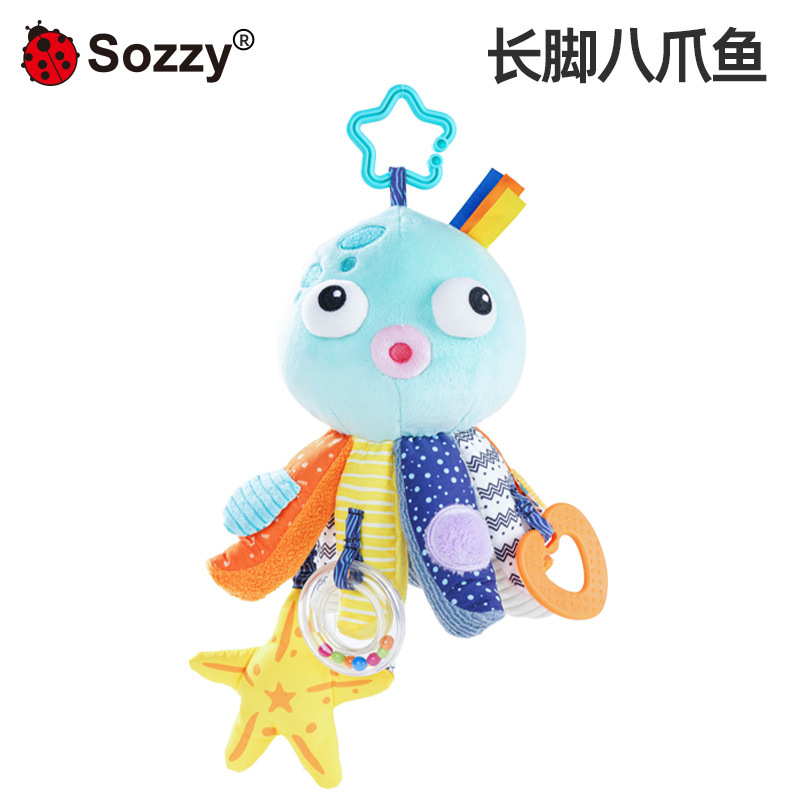 Sozzy nuevo bebé mar peluche muñeca de música calmante coche colgante cama colgante 0 años cochecito juguetes colgantes