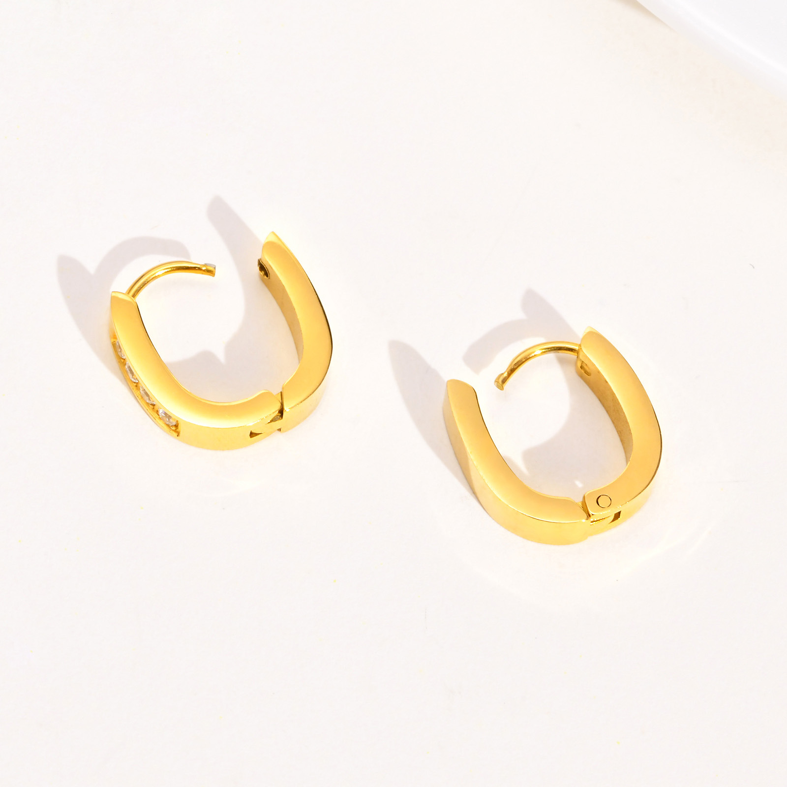 Fashion Heart Shape Stainless Steel Plating Earrings 1 Pair