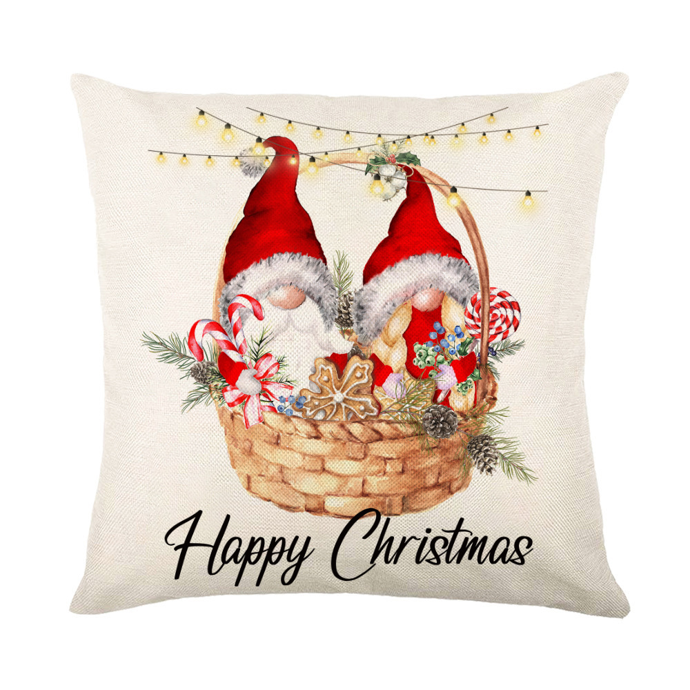 Christmas Decorations Pillow Covers Sofa Square Throw Pillow Cases Stamping Snow - Picture 10 of 40