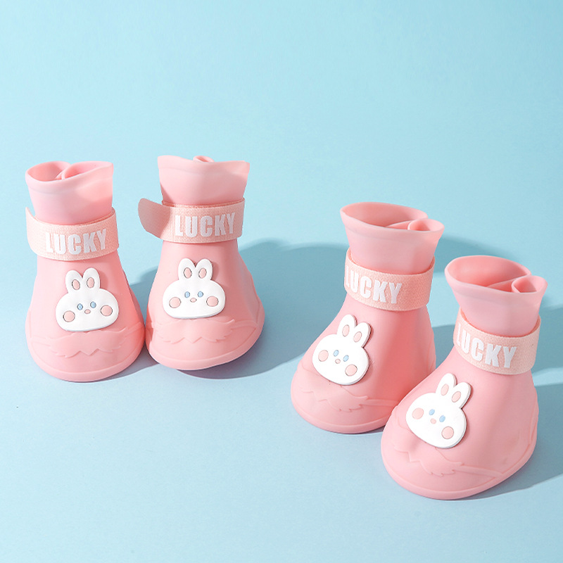 Perro grande Golden Retriever perro grande dibujos animados botas de lluvia de silicona fuera de los días de lluvia zapatos para perros impermeables antideslizantes