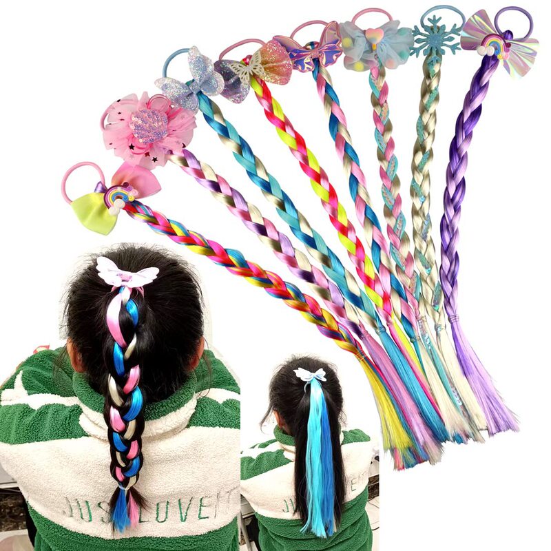 Children's colorful wig braid braid hair rope girls little girl princess braided hair children's wig headdress hair accessories