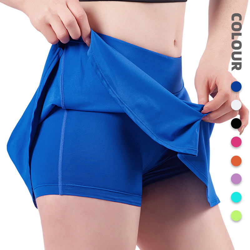 Amazon Cross-Border Anti-Exposure Tennis Skirt for Women, Summer High-Elastic Quick-Dry Yoga Short Skirt, Training Running Sports Short Skirt