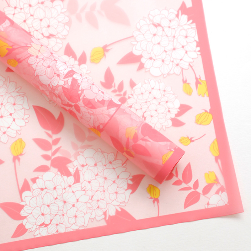 Huaxi hortenida bordes translúcidos papel de embalaje de flores comercio exterior transfronterizo ramo diy florista papel de embalaje de flores