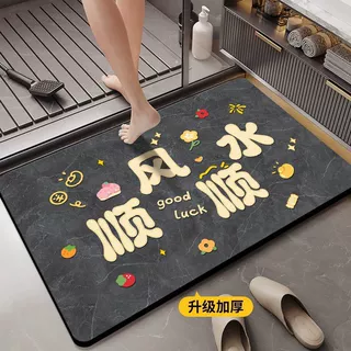新款硅藻泥跨境地垫卫生间吸水防滑速干脚垫入户进门家用耐磨