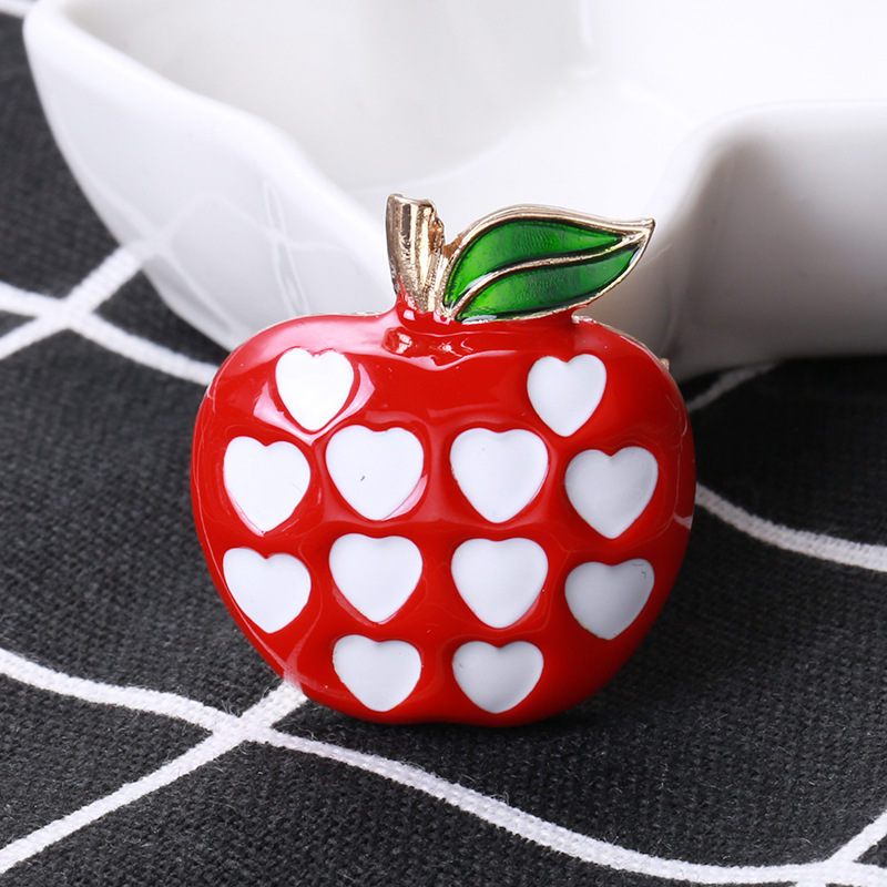 Women's Gender IG Style Cute Pin Apple Alloy Enamel Women's Brooches
