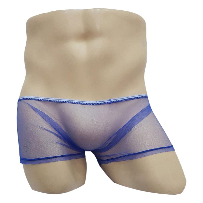 Soutong Men's Underwear Explosions Mesh All Transparent Boxers Low Waist Breathable Thin Boxers Gay Underwear