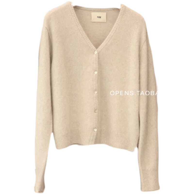 2024 Early Autumn Wool Cardigan Women's V-neck Loose Long Sleeve Korean Fashion Loose Cashmere Sweater Base Sweater