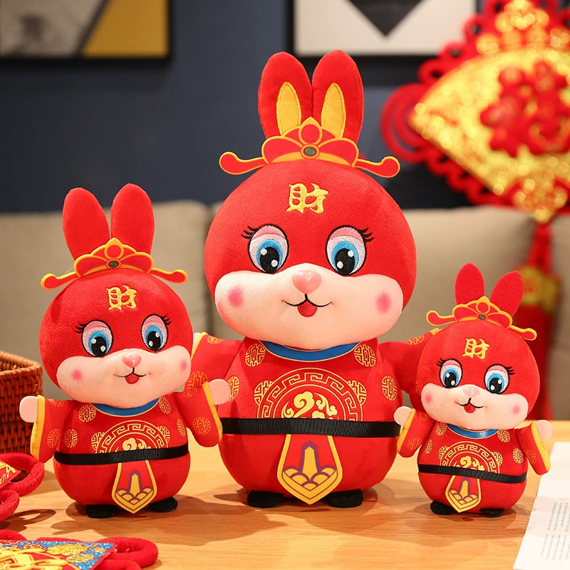 Мягкая игрушка кролик-бог богатства красный